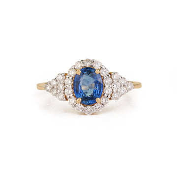 Blue Sapphire Diamond Ring