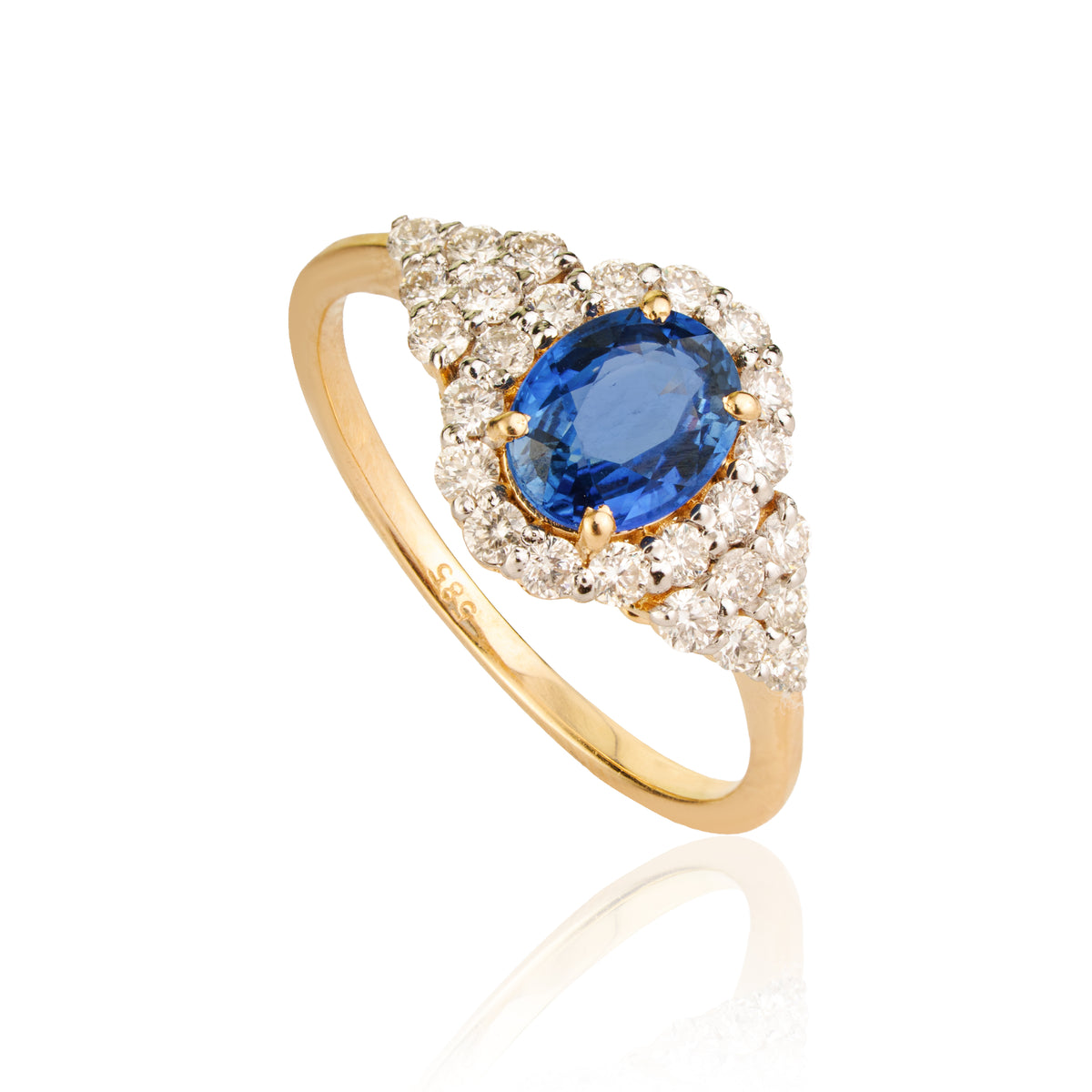 Blue Sapphire Diamond Ring
