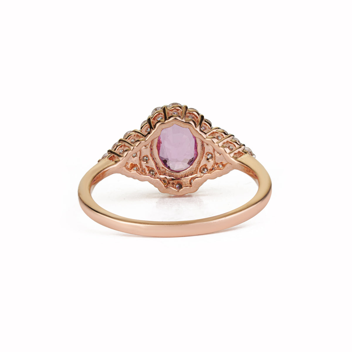 Pink Sapphire Halo Ring