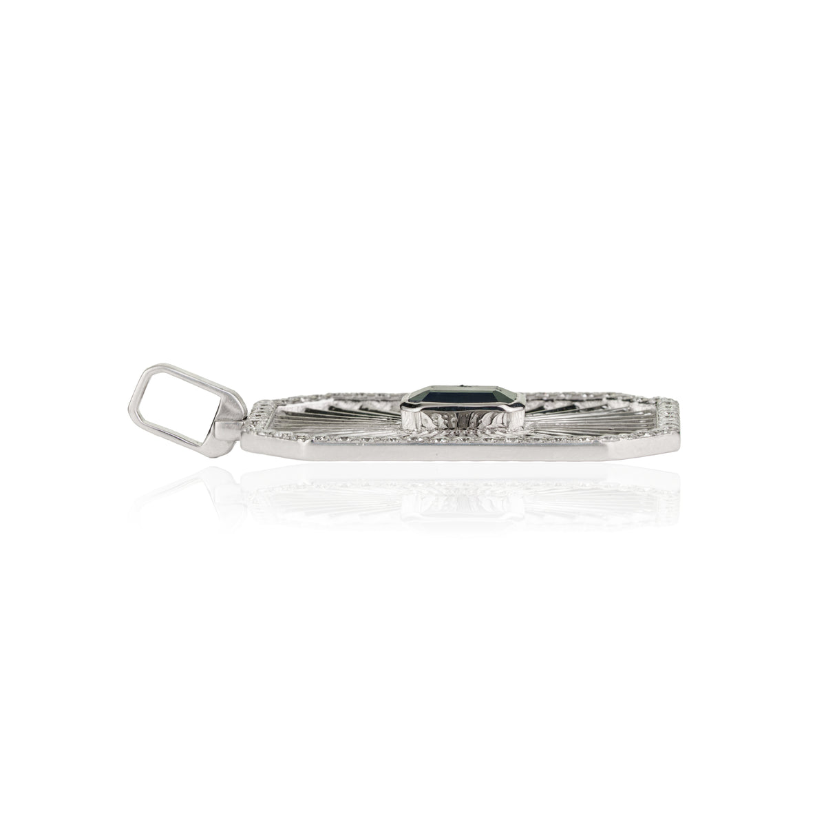Blue Sapphire Diamond Halo Pendant