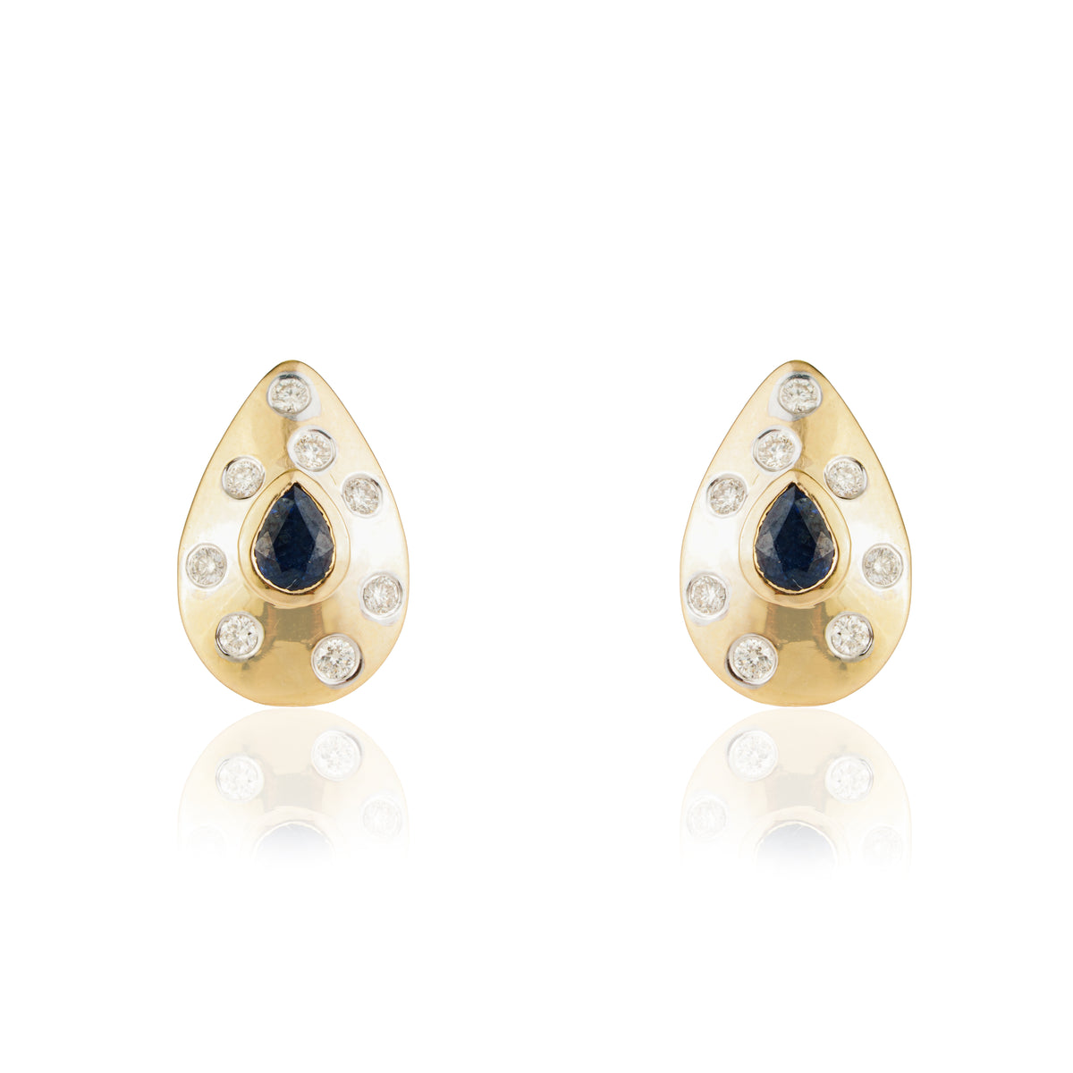 Blue Sapphire Diamond Stud Earrings