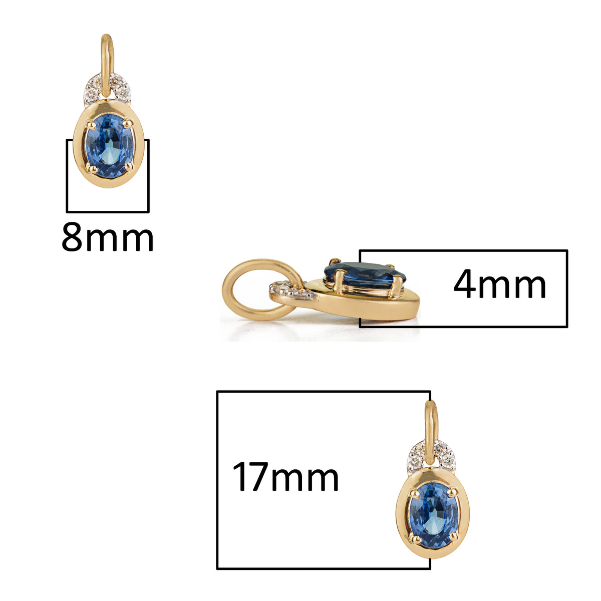 Oval Blue Sapphire Diamond Pendant