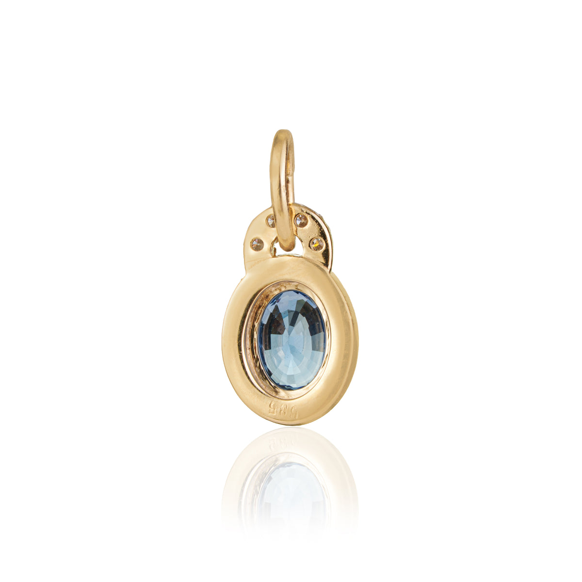 Oval Blue Sapphire Diamond Pendant