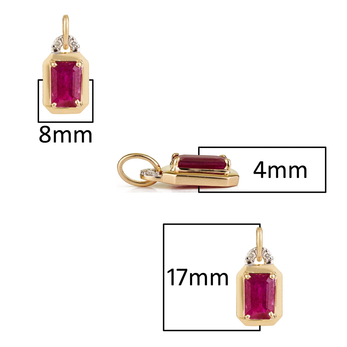 Natural Ruby Diamond Pendant