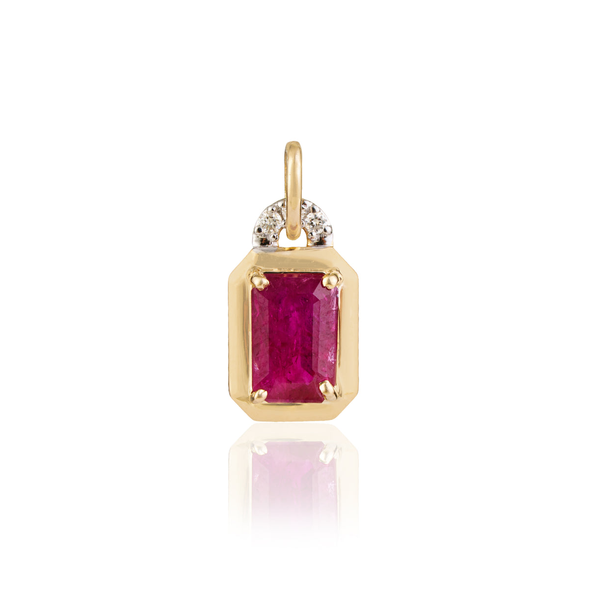 Natural Ruby Diamond Pendant