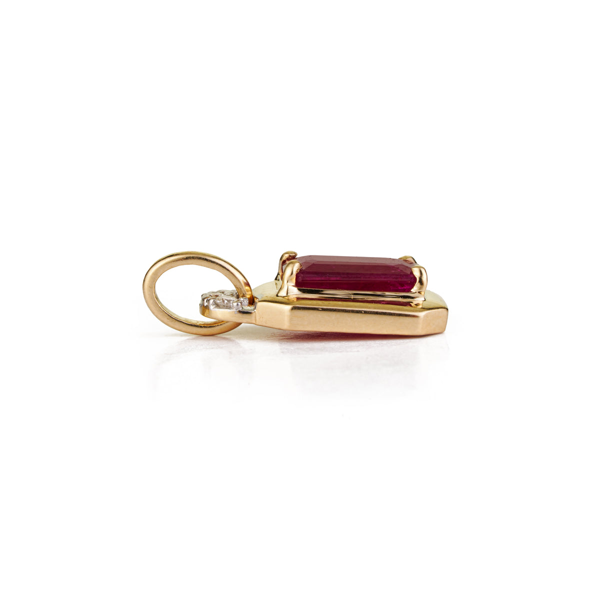 Natural Ruby Diamond Pendant