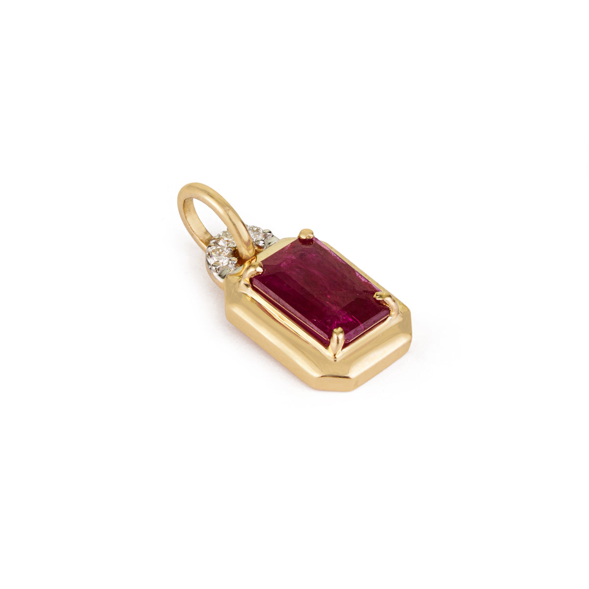 Natural Ruby Diamond Pendant