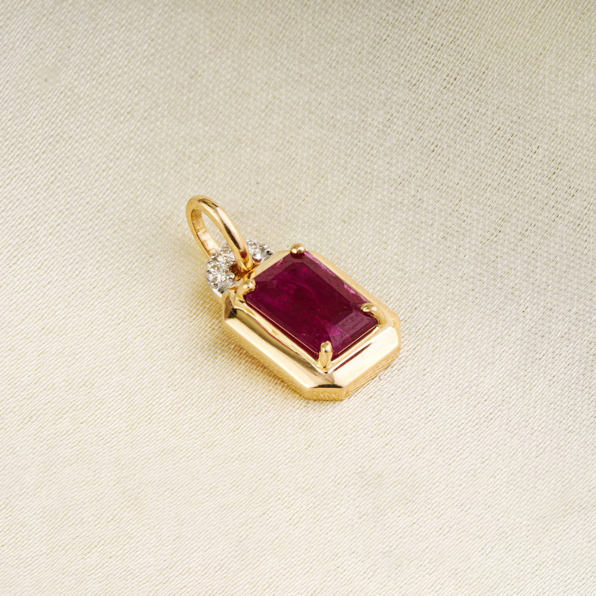 Natural Ruby Diamond Pendant