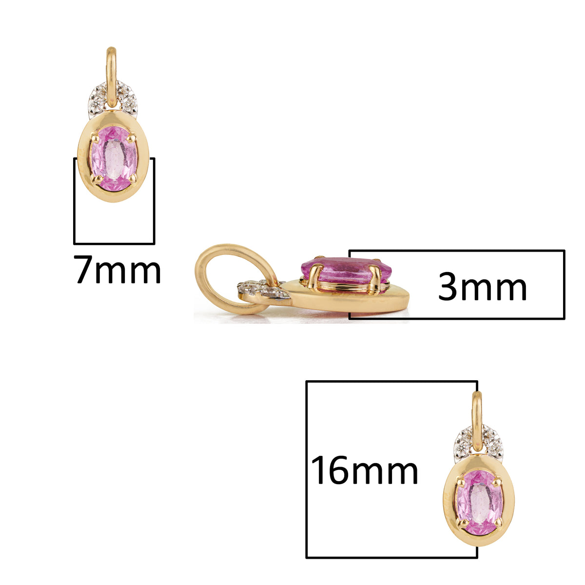 Oval Pink Sapphire Diamond Pendant
