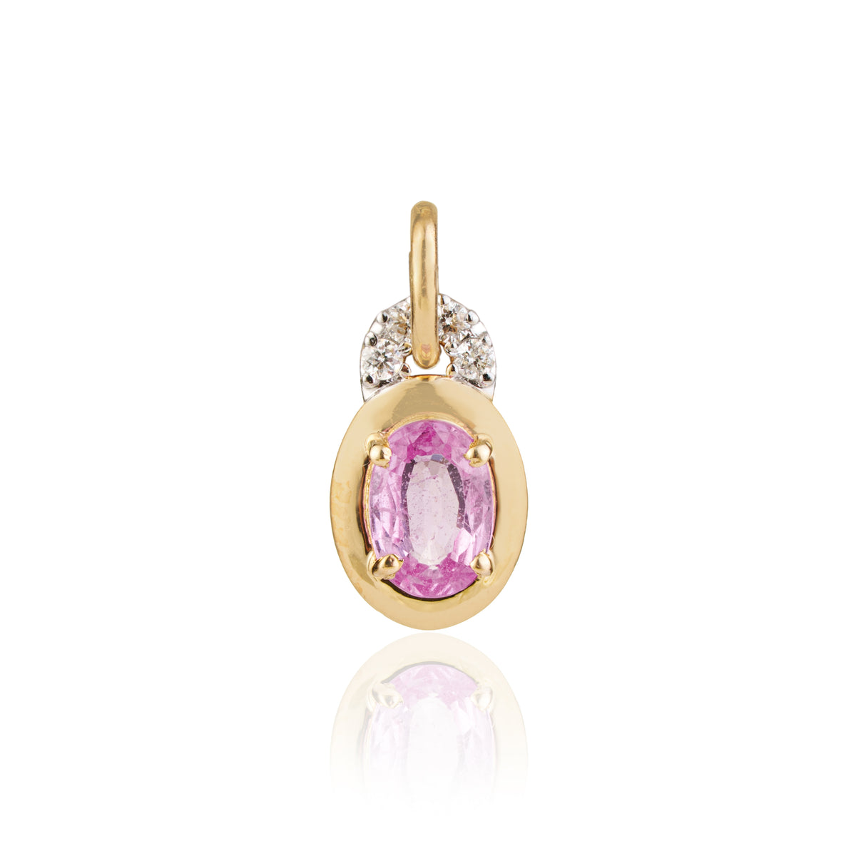 Oval Pink Sapphire Diamond Pendant