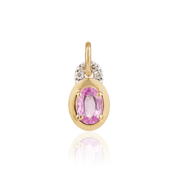 Oval Pink Sapphire Diamond Pendant