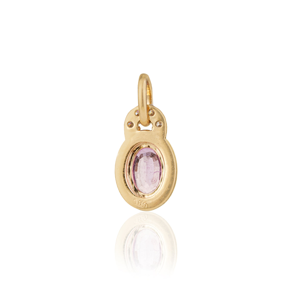 Oval Pink Sapphire Diamond Pendant