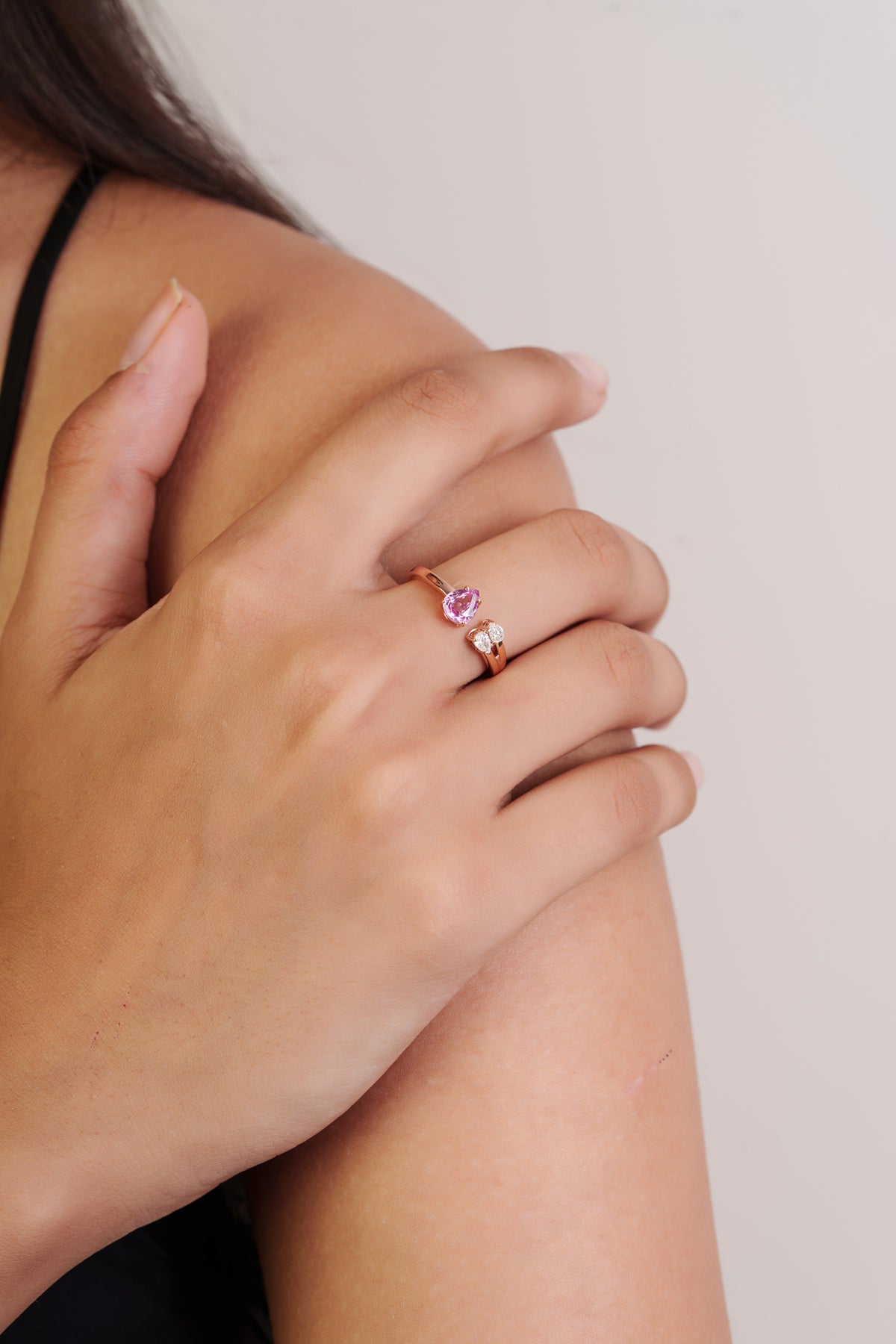 Pink Sapphire Toi et Moi Ring