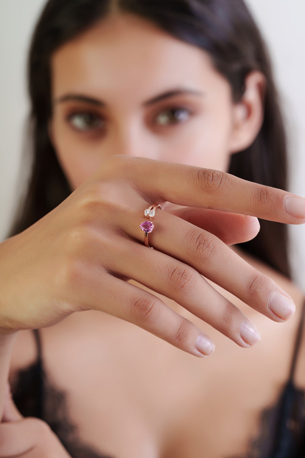 Pink Sapphire Toi et Moi Ring