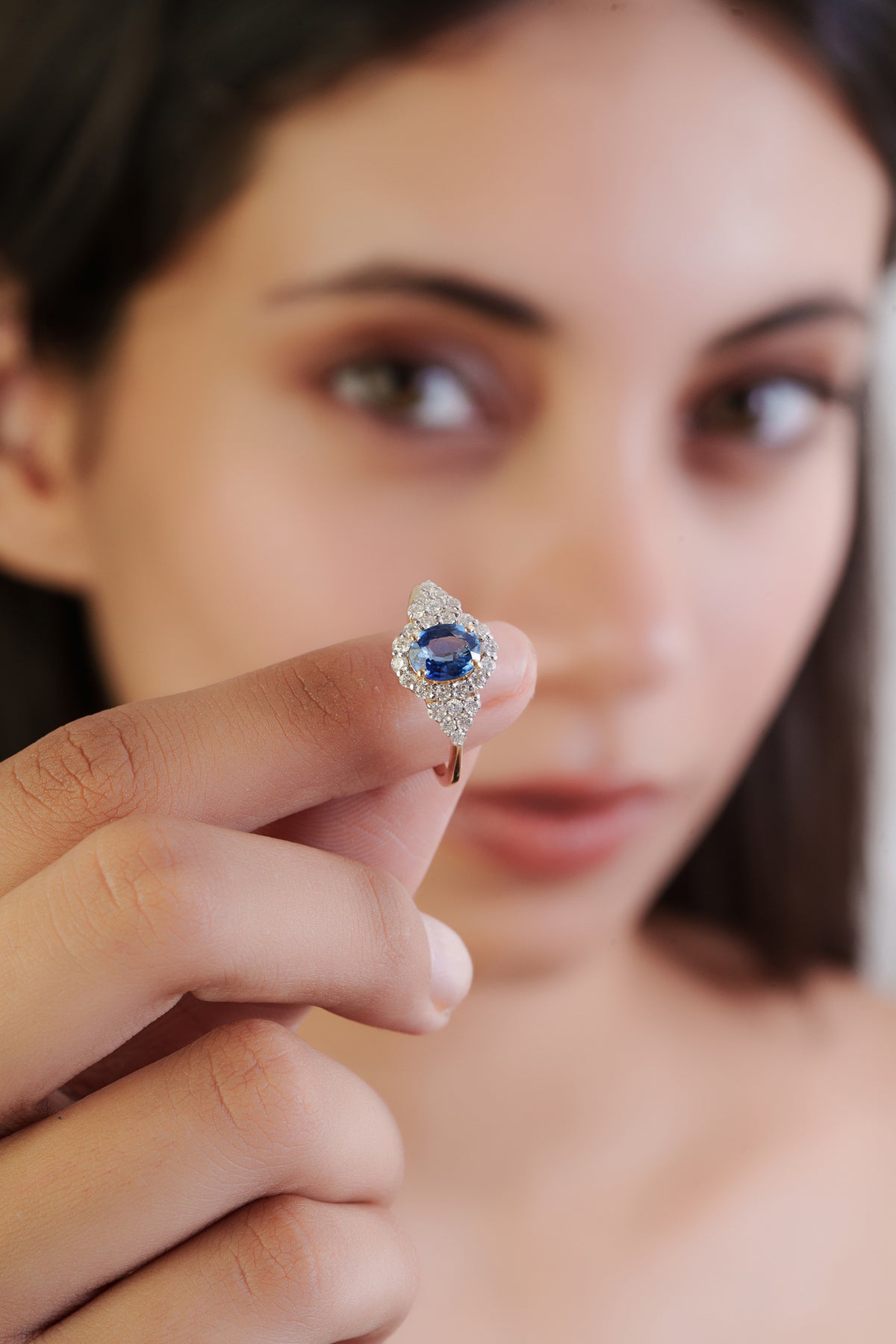 Blue Sapphire Diamond Ring