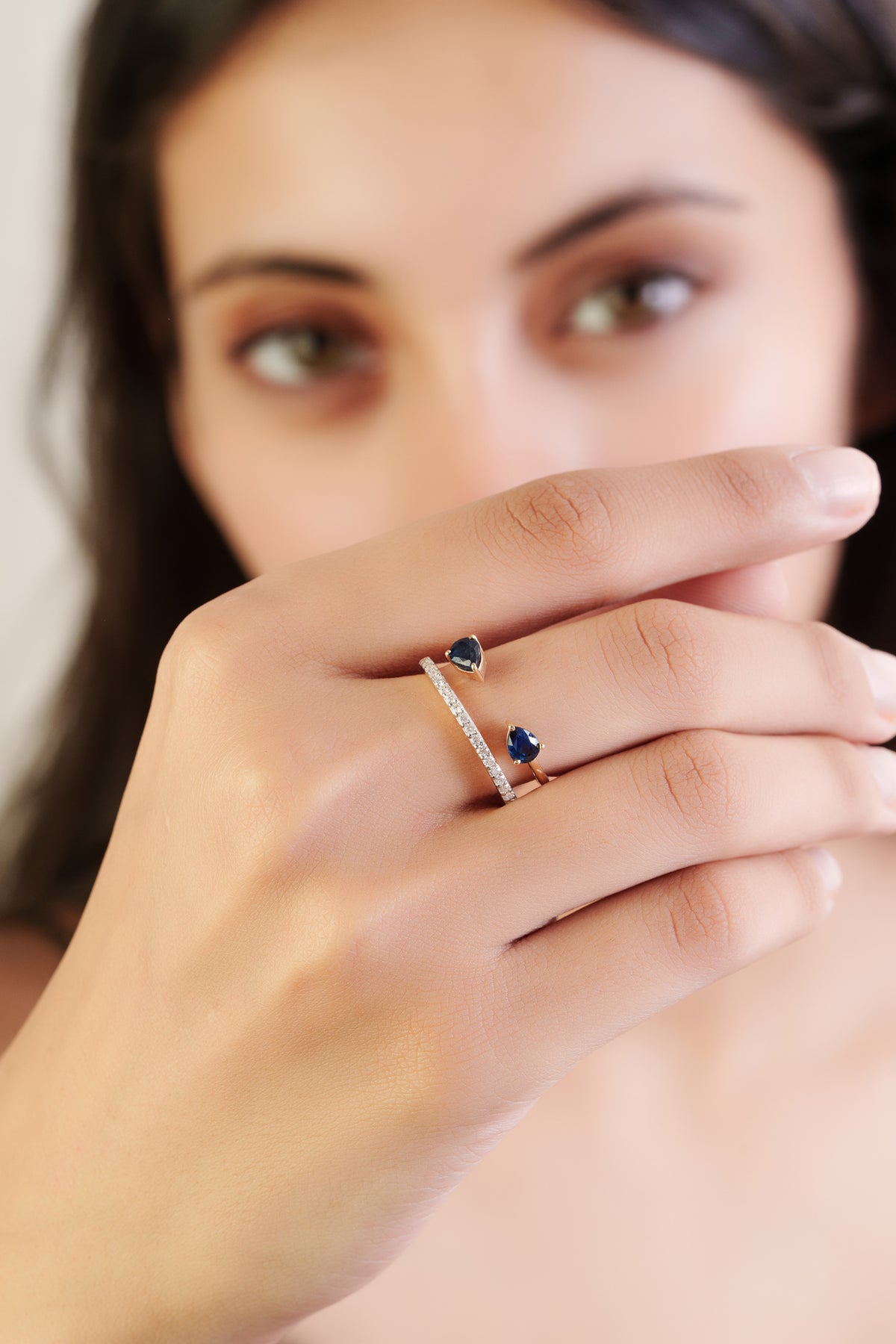 Blue Sapphire Open Ring
