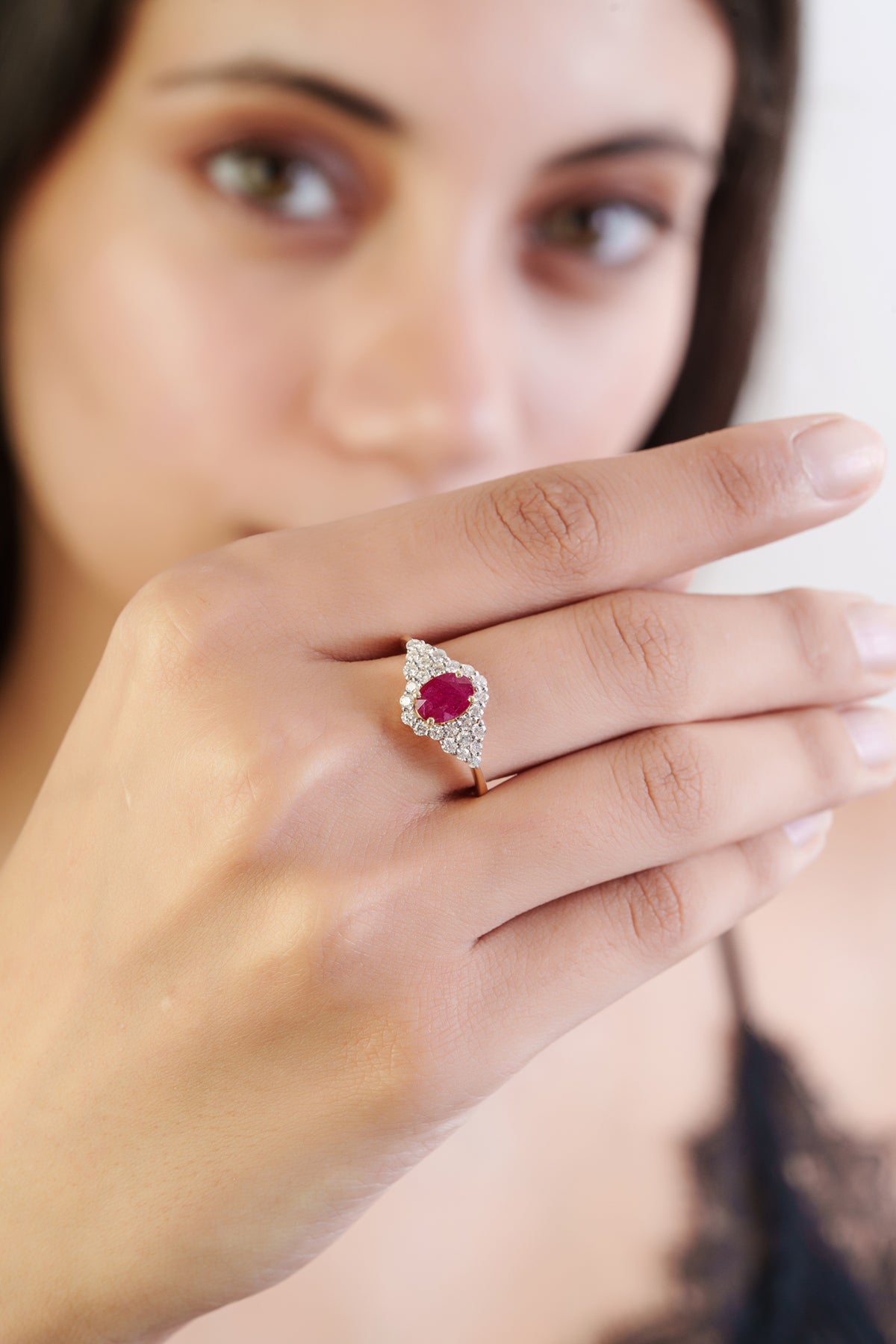 Oval Ruby Diamond Ring