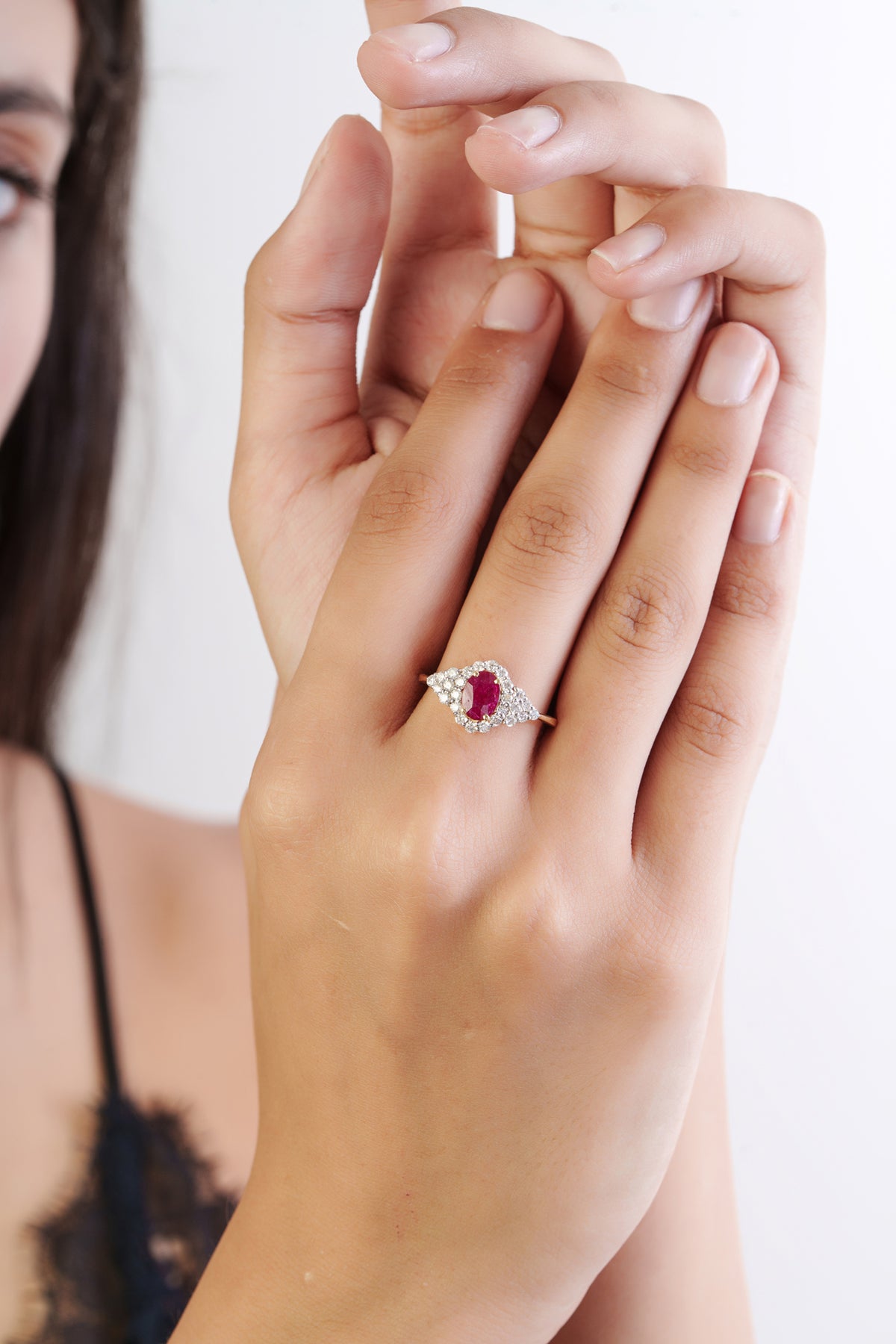 Oval Ruby Diamond Ring