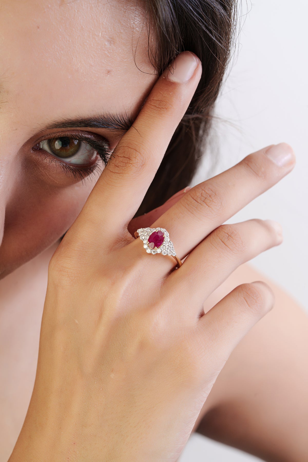 Oval Ruby Diamond Ring