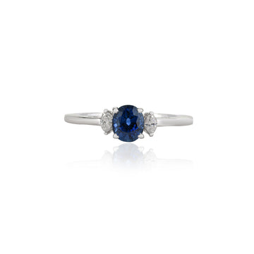 Natural Sapphire Three Stone Ring
