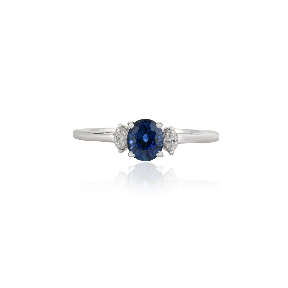 Natural Sapphire Three Stone Ring