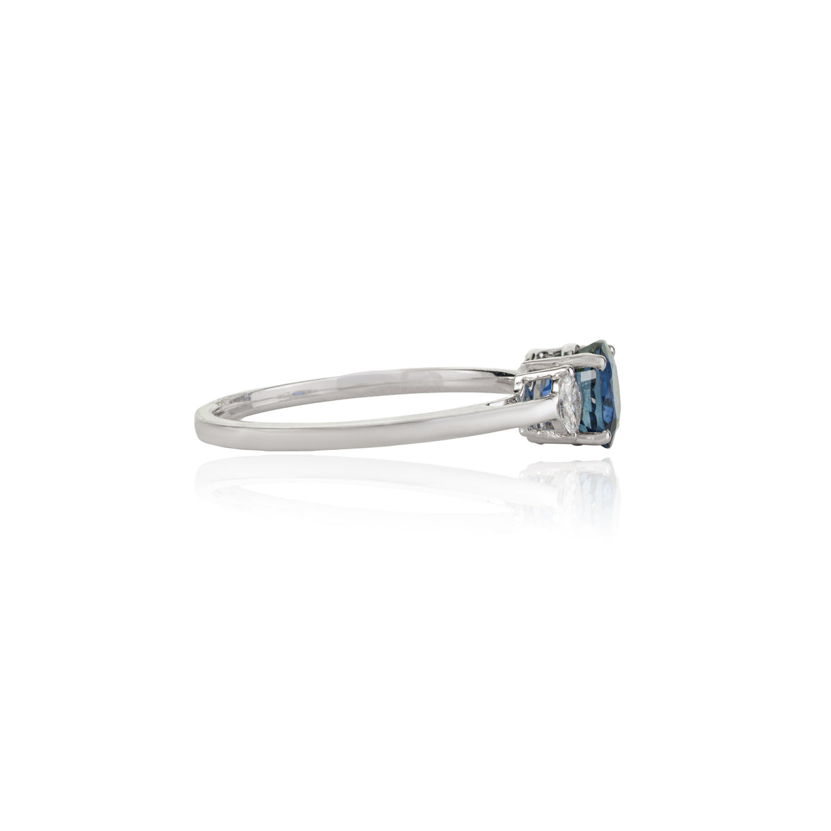 Natural Sapphire Three Stone Ring