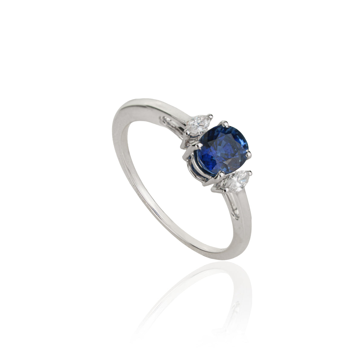 Natural Sapphire Three Stone Ring