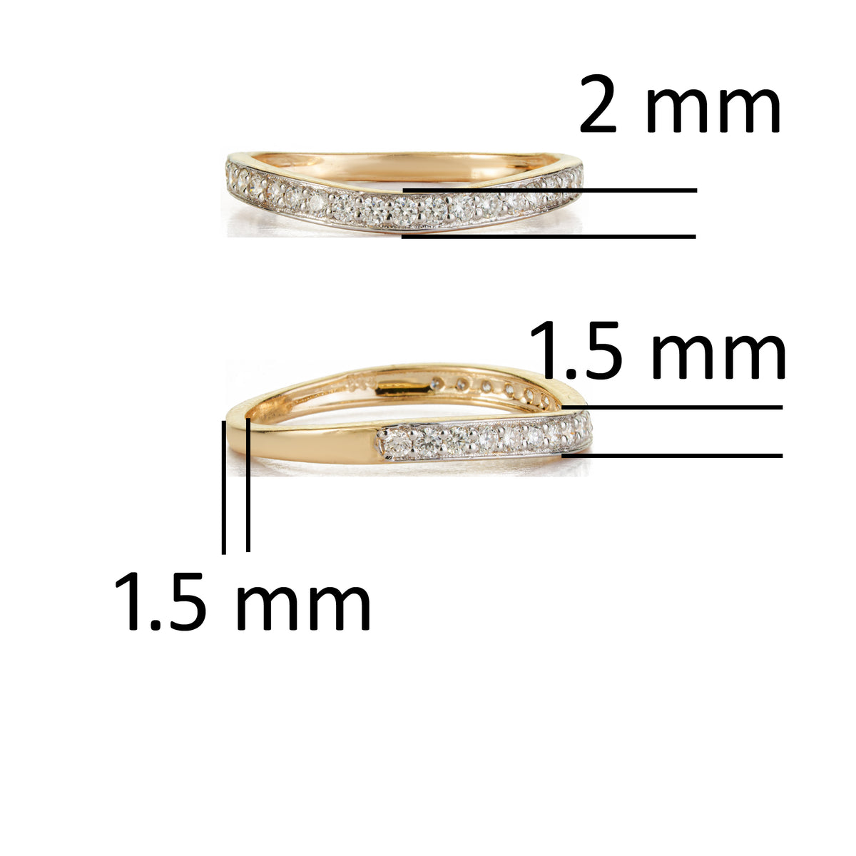 Curved Diamond Wedding Band