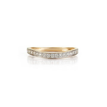 Curved Diamond Wedding Band