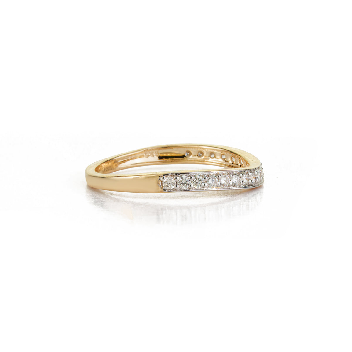 Curved Diamond Wedding Band