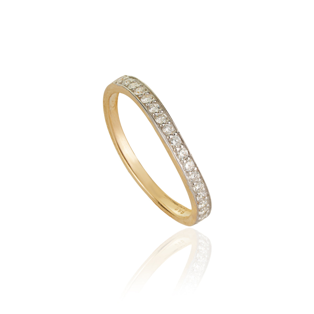 Curved Diamond Wedding Band