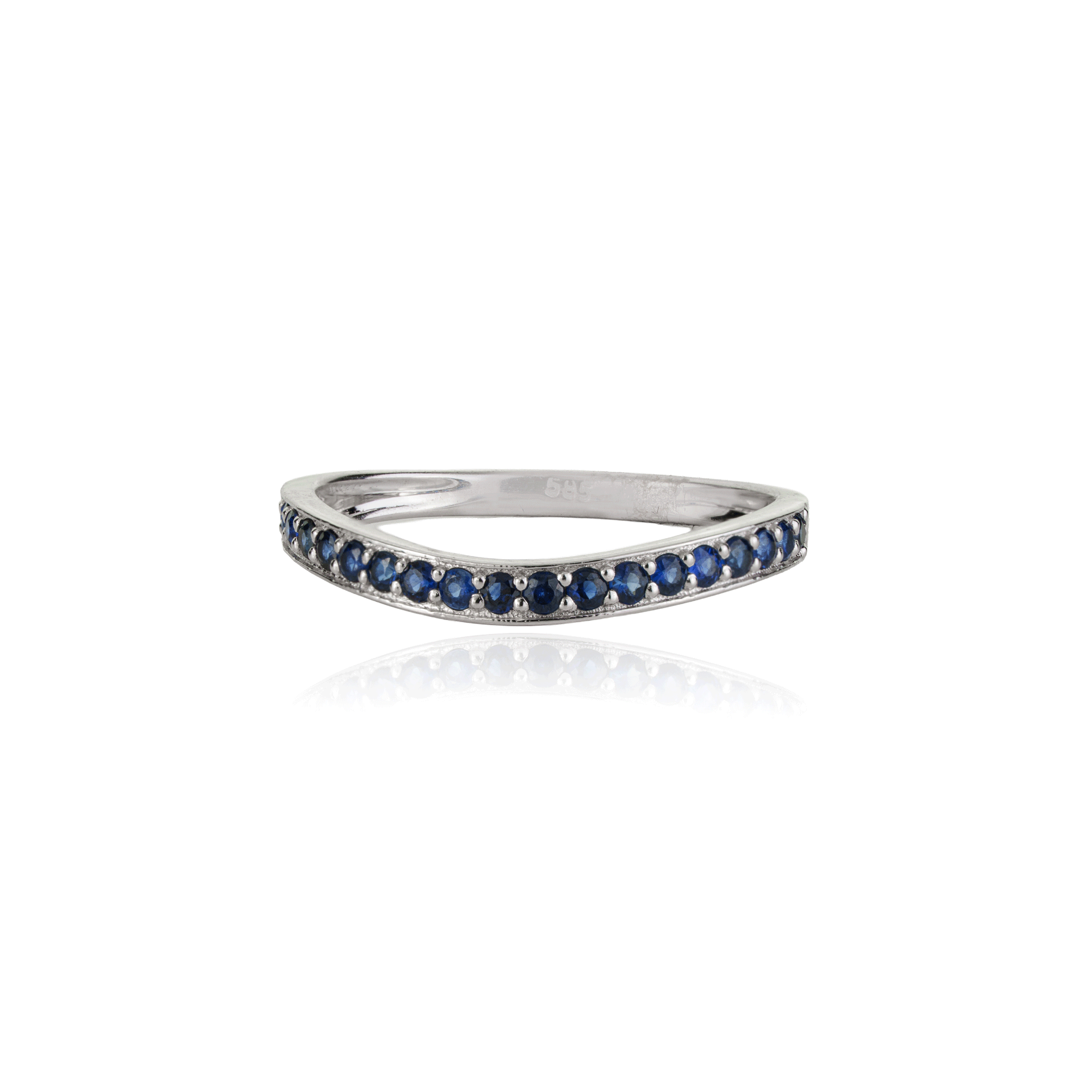 Blue Sapphire Wishbone Ring