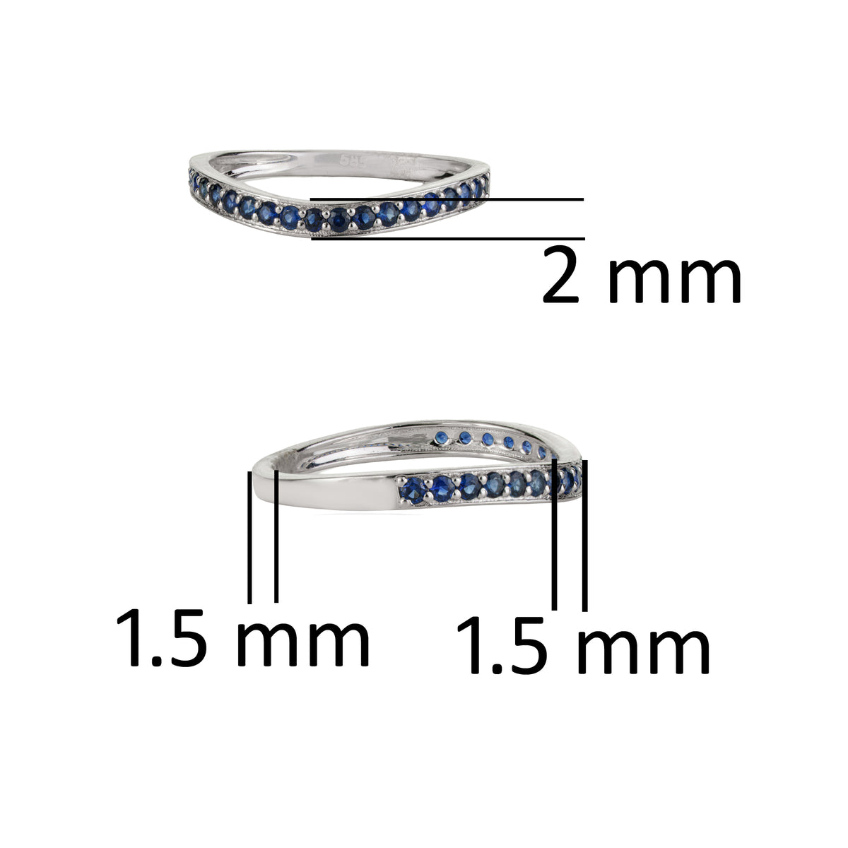 Blue Sapphire Wishbone Ring