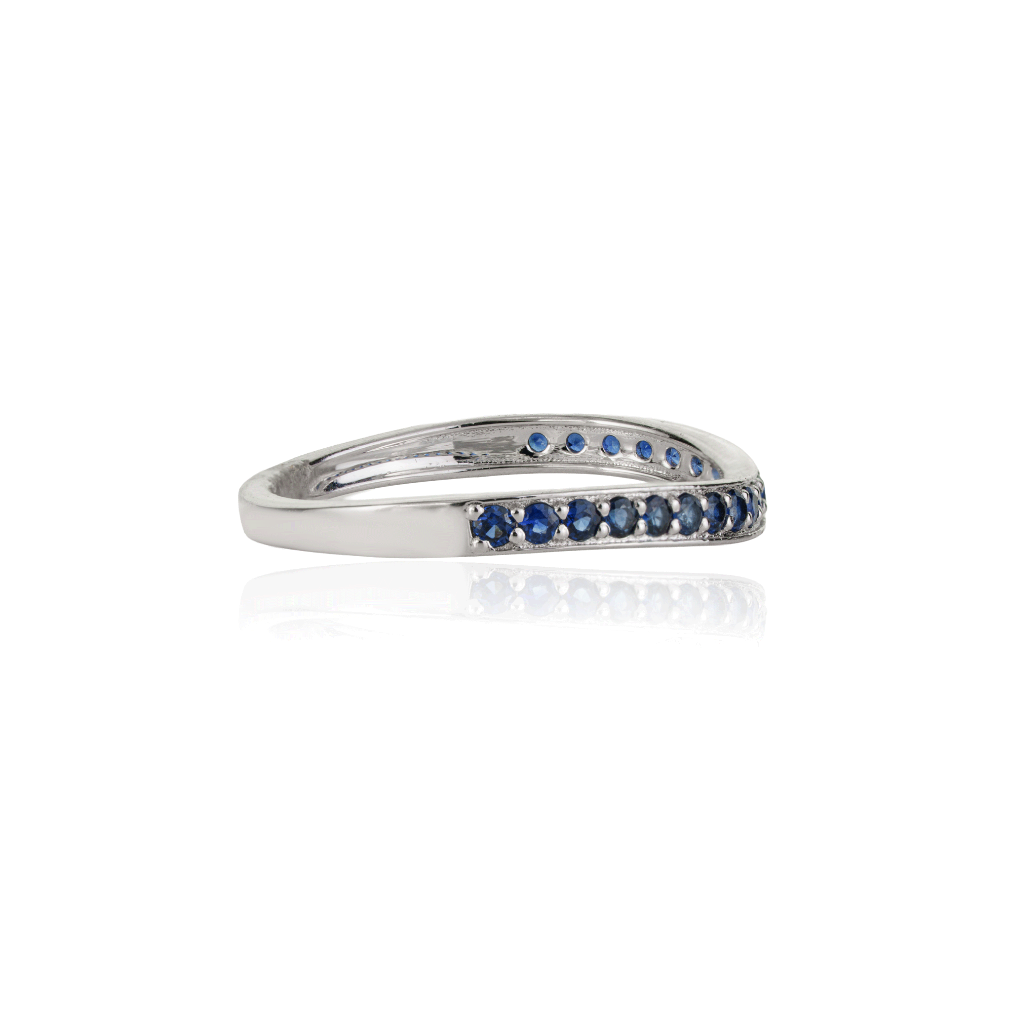 Blue Sapphire Wishbone Ring