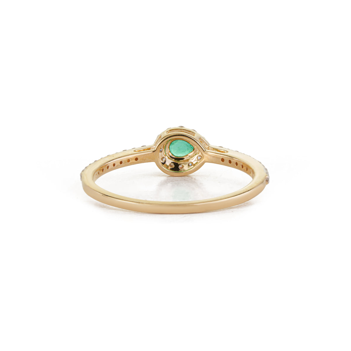 Pear Emerald Diamond Halo Ring