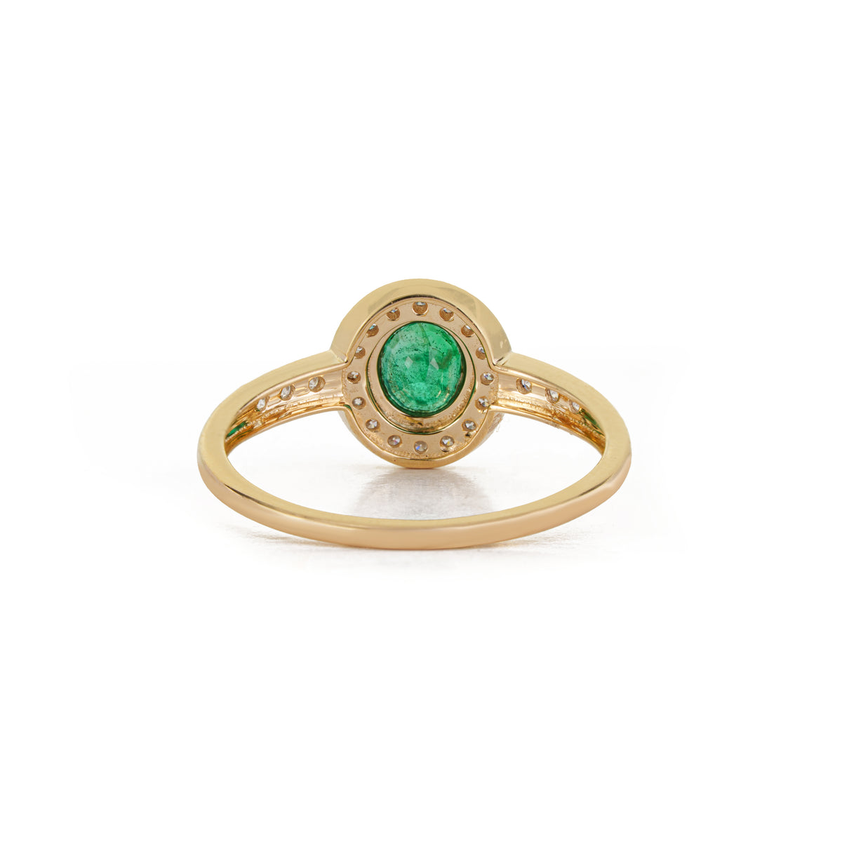 Emerald Diamond Halo Ring