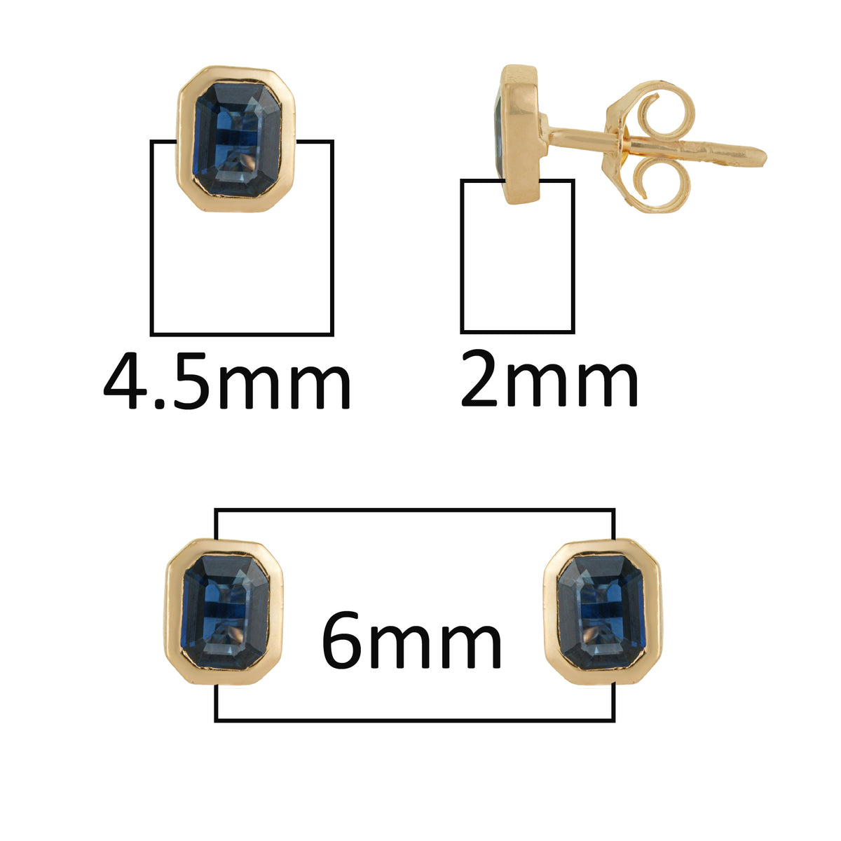Blue Sapphire Stud Earring
