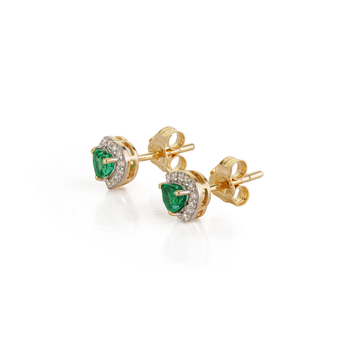Emerald Heart Stud Earrings