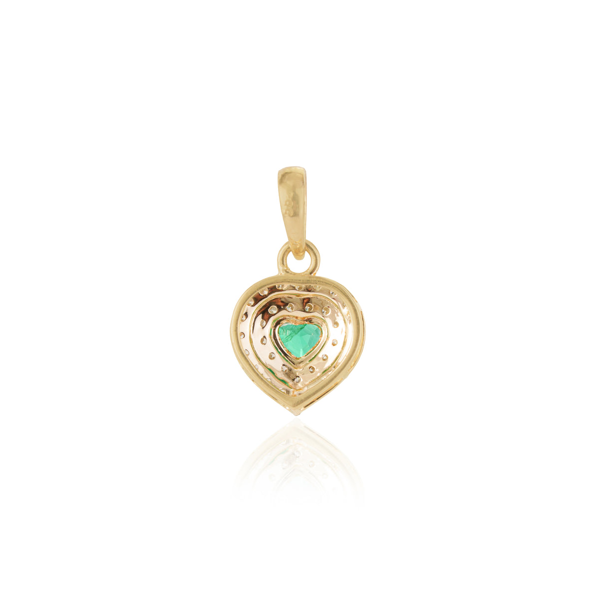 Emerald Heart Pendant with Diamond