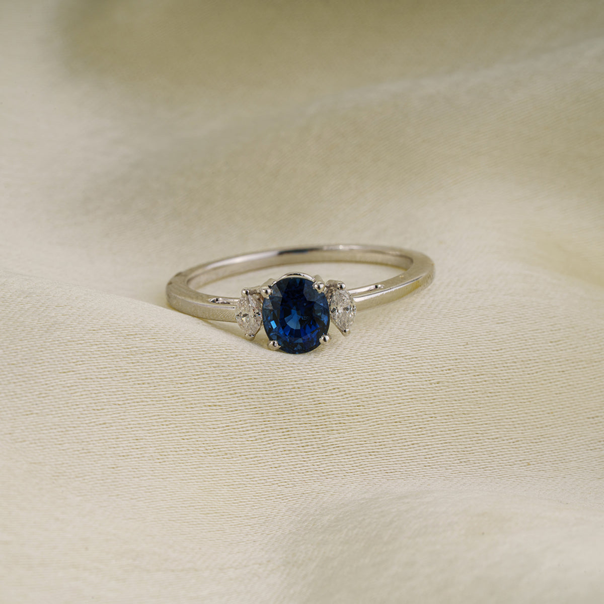 Natural Sapphire Three Stone Ring