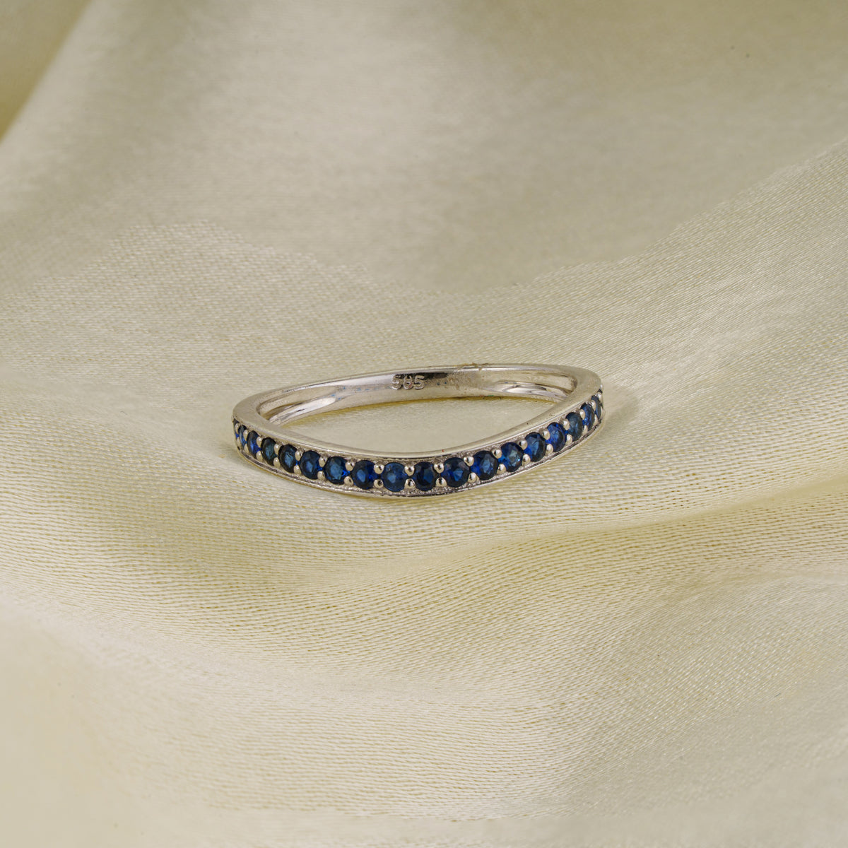 Blue Sapphire Wishbone Ring