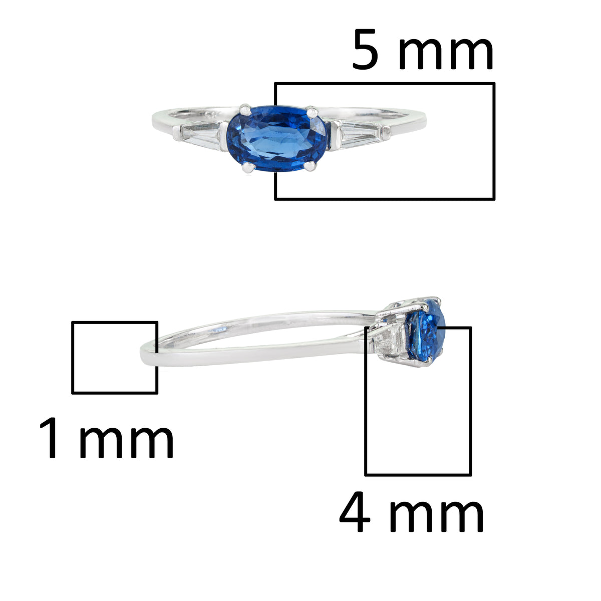 Oval Blue Sapphire Diamond Ring