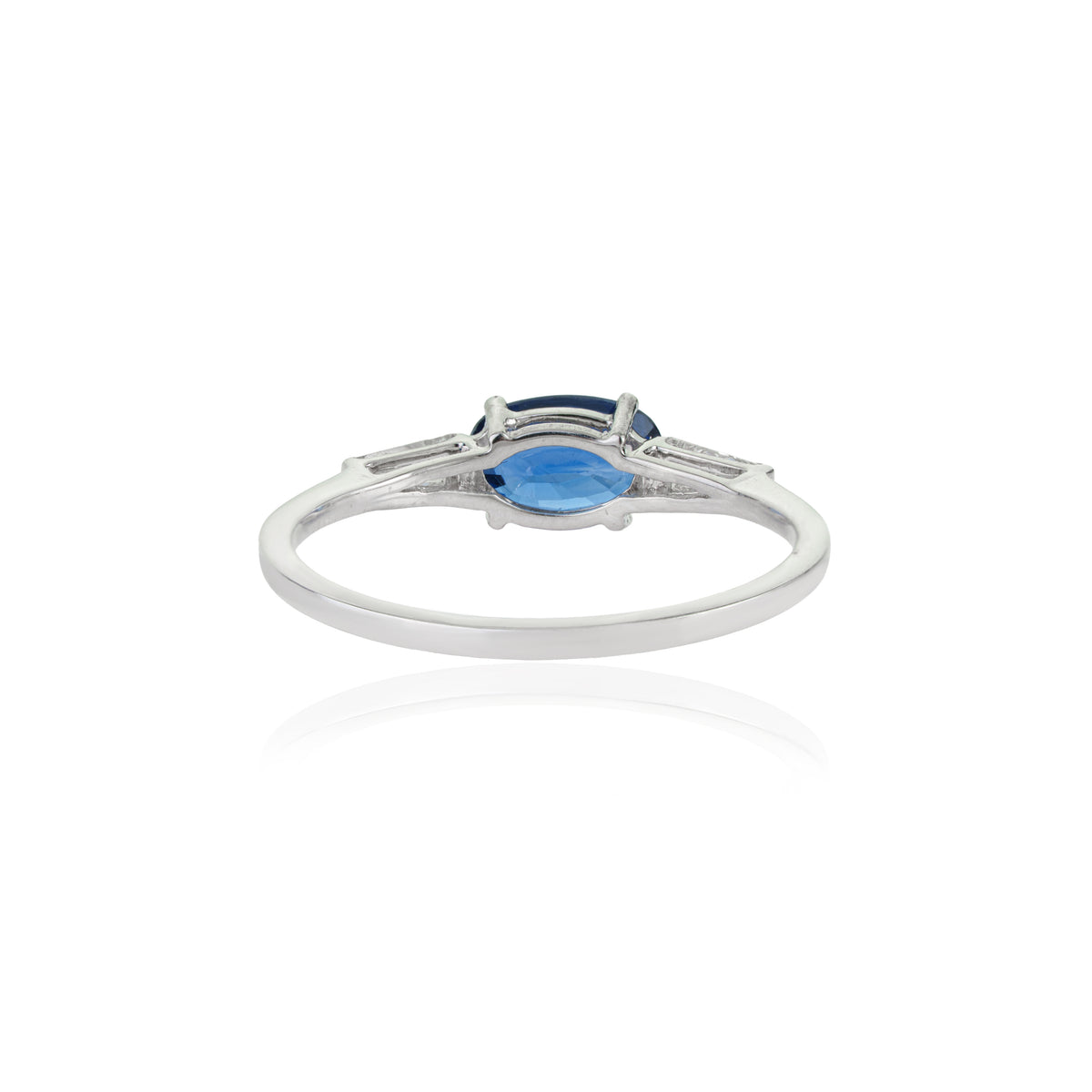 Oval Blue Sapphire Diamond Ring