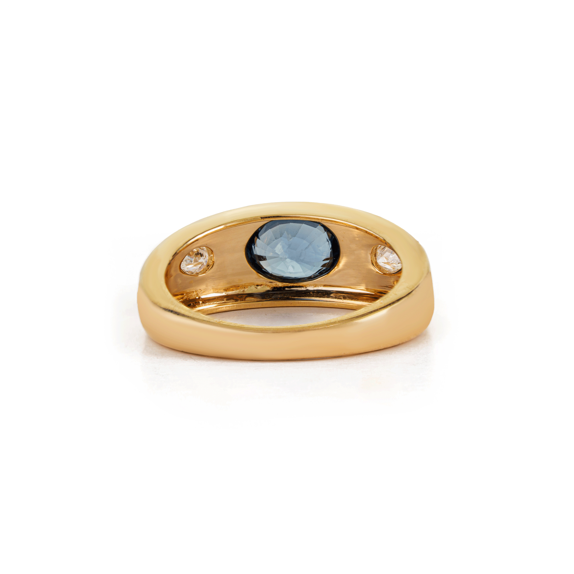 Blue Sapphire Diamond Signet Ring