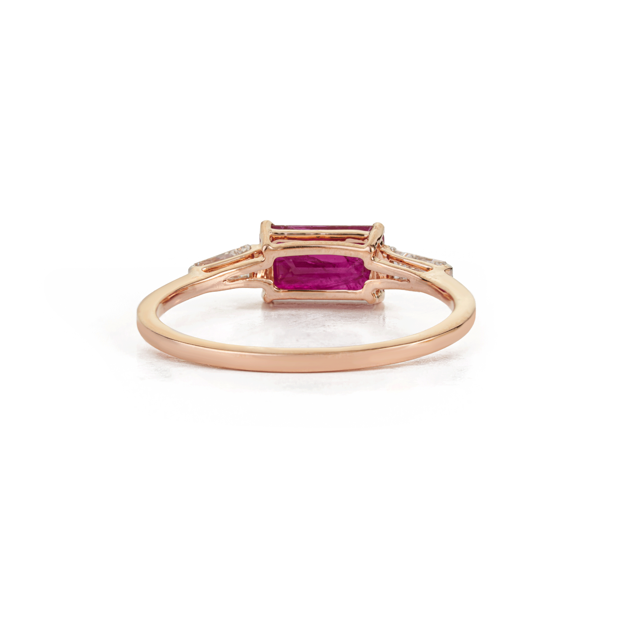 Emerald Cut Ruby Diamond Ring