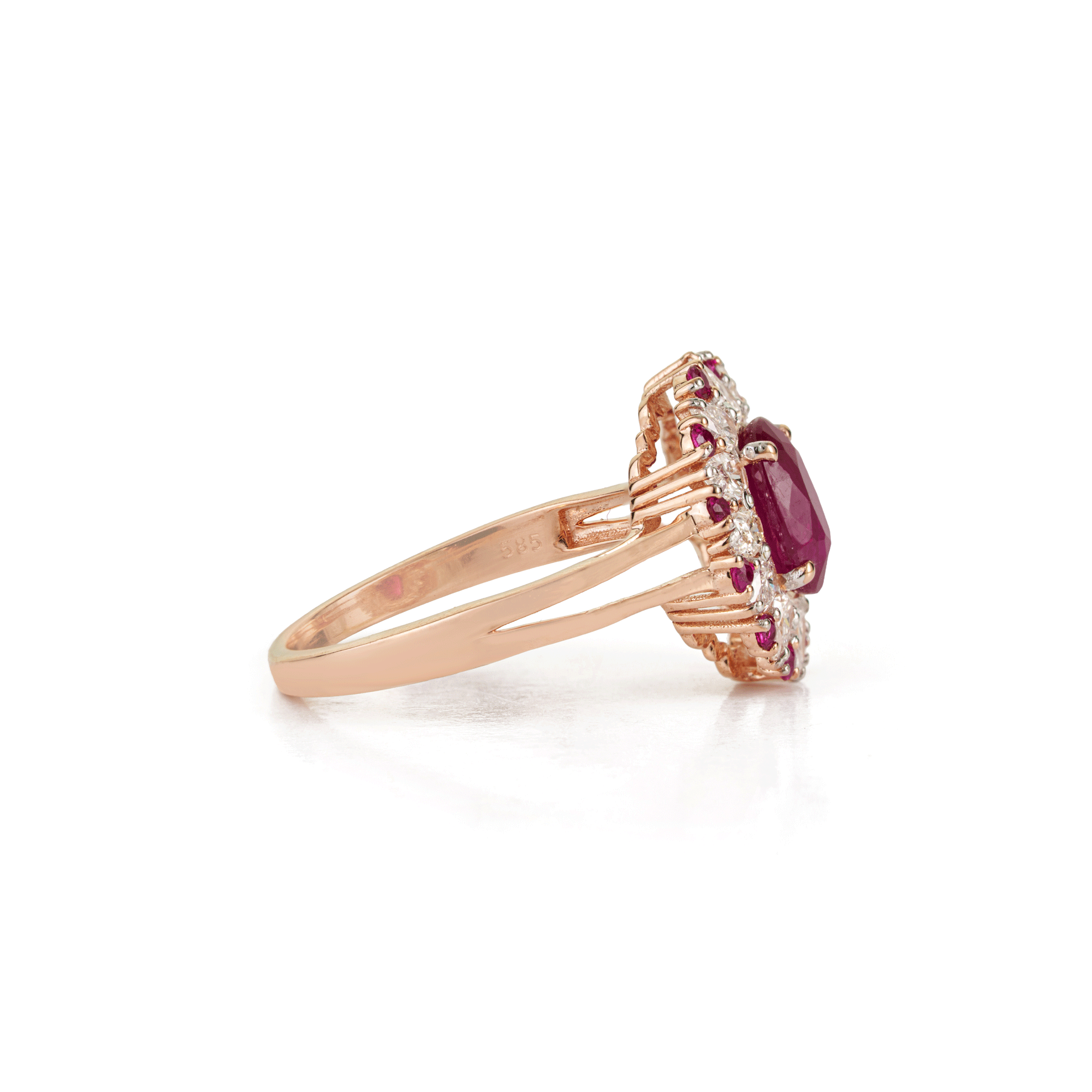 Ruby Halo Diamond Ring