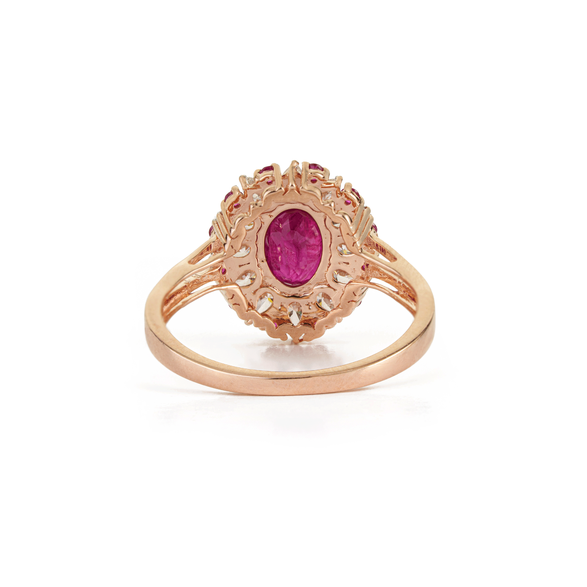 Ruby Halo Diamond Ring