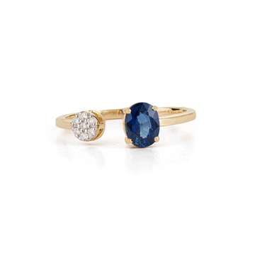 Open Sapphire Diamond Ring