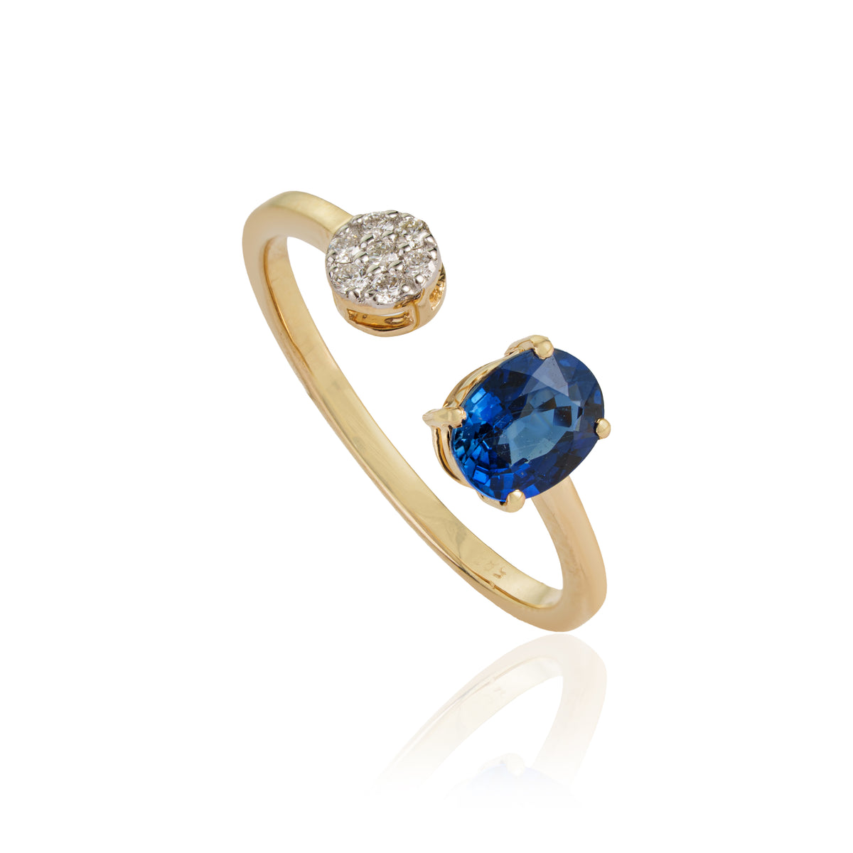 Open Sapphire Diamond Ring