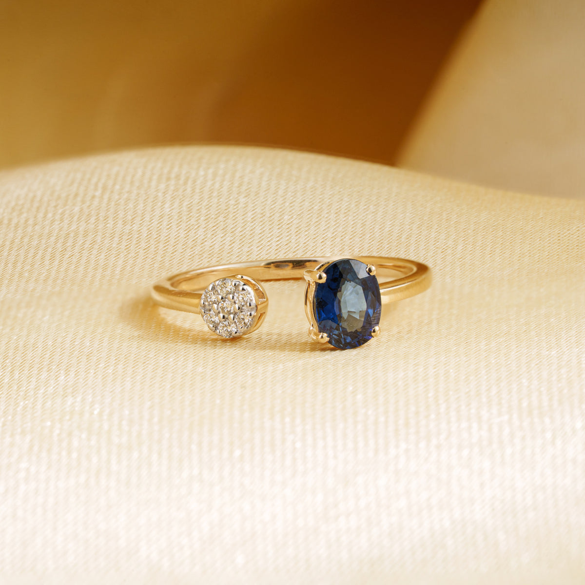 Open Sapphire Diamond Ring